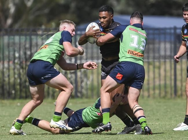 CANBERRA, AUSTRALIA, NewsWire Photos. MARCH 9, 2024: UNE SG Ball Cup - NSWRL Junior Reps Round Six Canberra Raiders vs Penrith Panthers at Raiders Belconnen in Canberra. Picture: NCA NewsWire / Martin Ollman