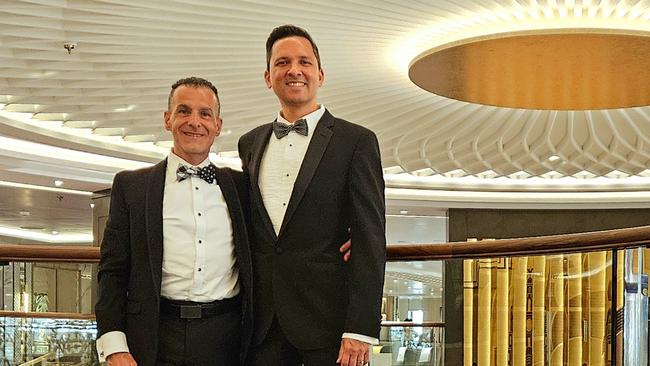 Mark and Jay have been keen Cunard cruisers for a decade. Picture Supplied.