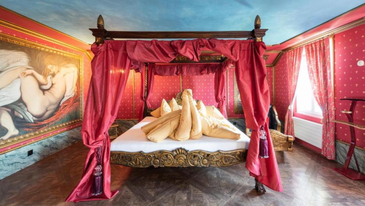 Many have said the hotel bed looks like a pair of legs in the air. Picture: Booking.com