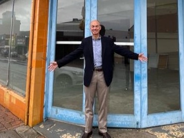 Attorney-General Guy Barnett in front of where the new Burnie Court Complex will be. Picture: Supplied.