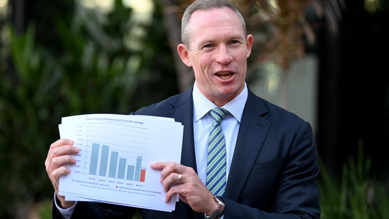 Queensland Minister for Energy, Renewables and Hydrogen Mick de Brenni announces a $175 Cost of Living rebate for residents. Picture: NCA NewsWire / Dan Peled