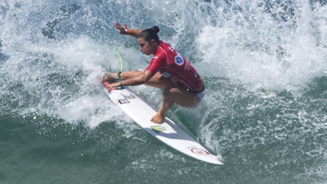 Aussie Bodies Women's Pro No. 1 seed Tyler Wright won her first heat today. Picture: WSL/Bennett