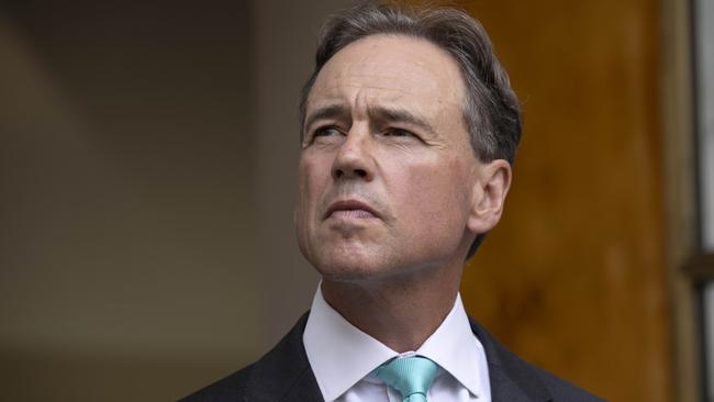 Health Minister Greg Hunt warned that Facebook’s blocking of news content could threaten the government’s vaccine rollout. Picture: Gary Ramage