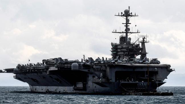 The US aircraft carrier USS Harry S. Truman has joined a fleet of warships in the Mediterranean. Picture: AFP.