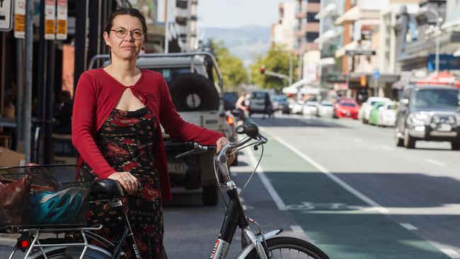 Bicycle Institute of SA chair Fay Patterson questions if Adelaide really is a cycling city. Photo: Mike Burton/AAP