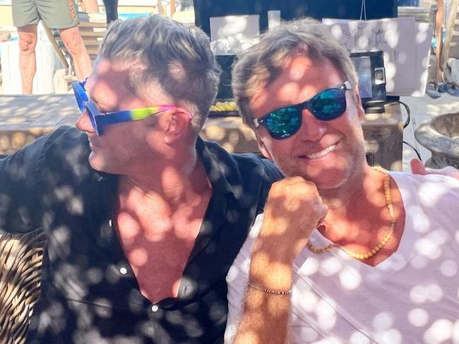 Michael Clarke hugs ‘buddy’ and Packer confidante Ben Tilley on French Riviera. Picture: Instagram.