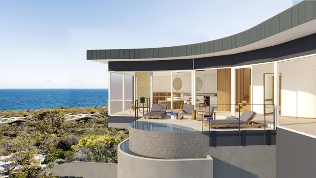 An artist's impression of the new Southern Ocean Lodge. Picture: Max Pritchard Gunner Architects