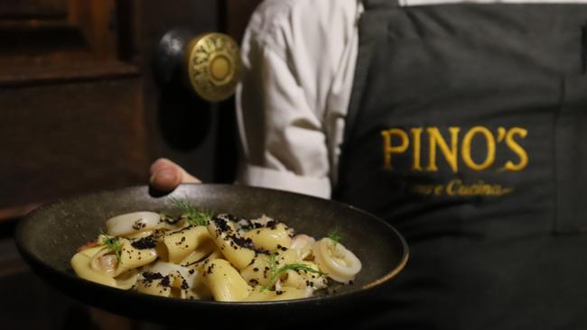 Pino's Vino e Cucina calamari pasta. Picture: Jenifer Jagielski