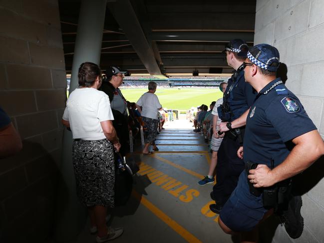 The Gabba concourse can be narrow in parts and plans are underway regarding moving people safely during the grand final. Picture: Adam Armstrong