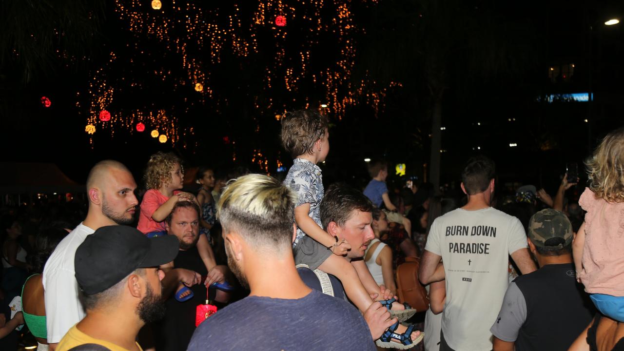 Crowds gathered to celebrate the last night of Chinese New Year festivities in Cairns. Picture: Kate Stephenson