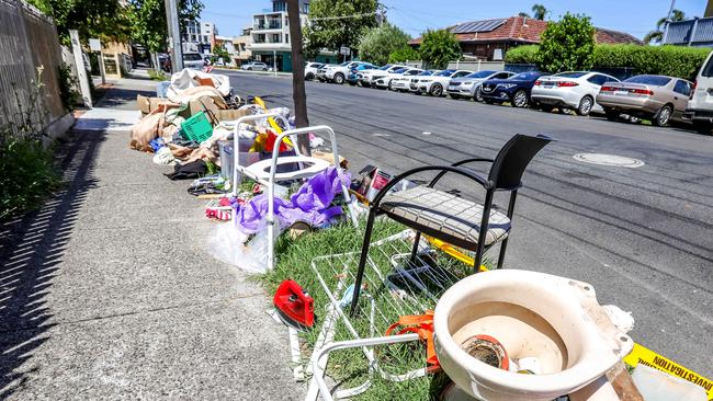 Dumped rubbish, similar to this on Rosstown Rd in Carnegie, is Victoria’s most reported issue. Picture: Tim Carrafa