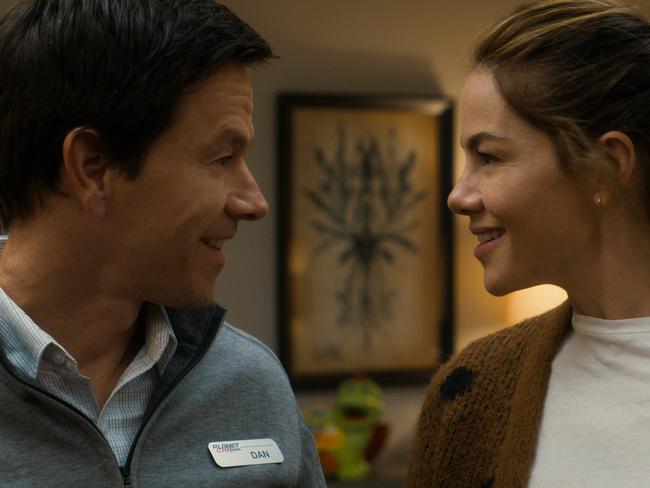 Mark Wahlberg and Michelle Monaghan in The Family Plan.