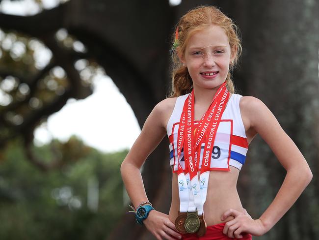 Marli Mayne, 8 years old poses for a photo on the 13 of May, 2018.  Marli Mayne is a Local Sports Star nominee. (AAP IMAGE/ Danny Aarons)