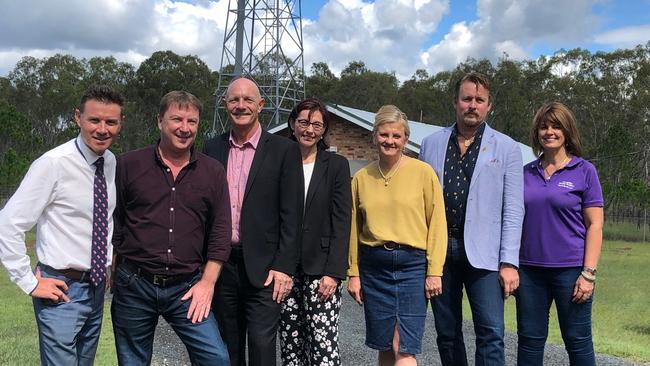 Bowman MP Andrew Laming and Redland City councillors at the Birkdale Commonwealth land this morning for the announcement the land has been purchased for $4.1m. Pic Redland City Council. 