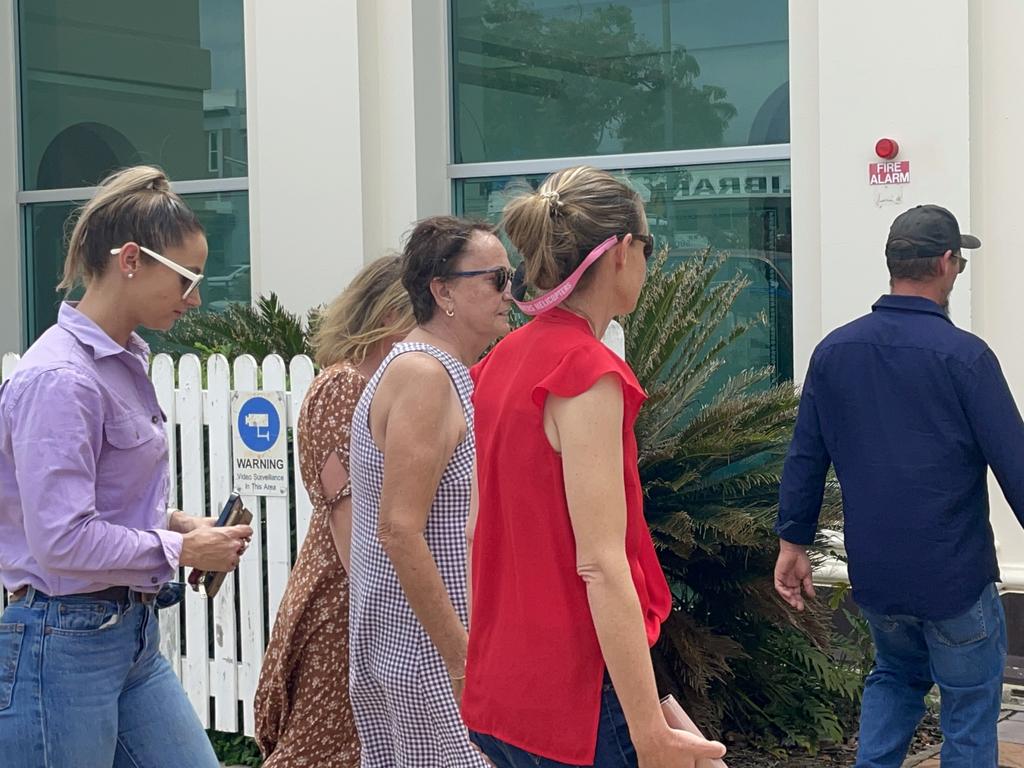 Relatives and friends of the Schwarz and Tighe families attend Bown Magistrates Court for the directions hearing earlier this year in the case against Mr Young. Picture: Janessa Ekert