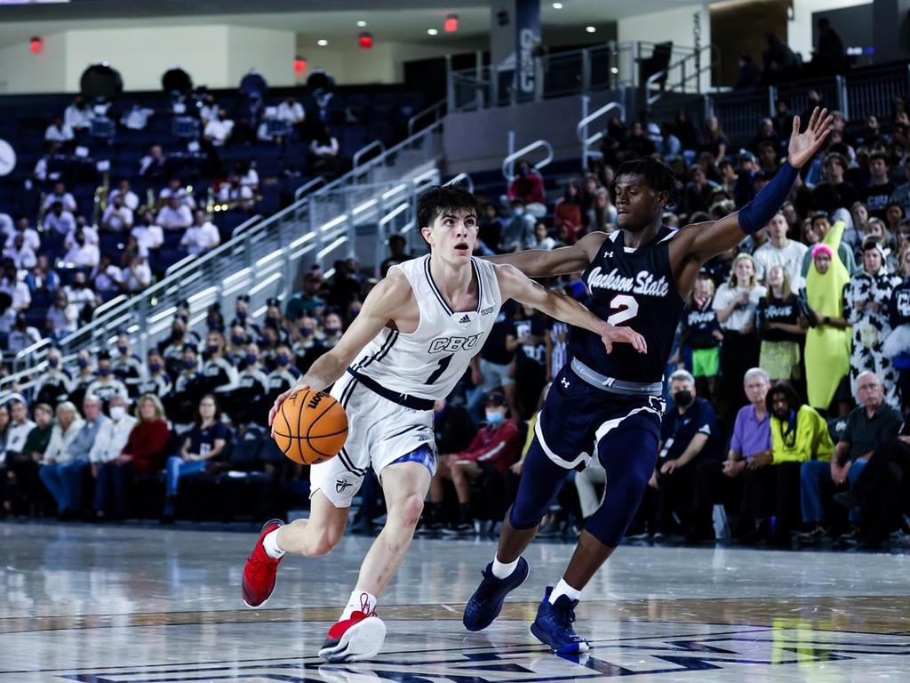 Taran Armstrong is one of the best passers in US college basketball. Photo courtesy of CBU Athletics.