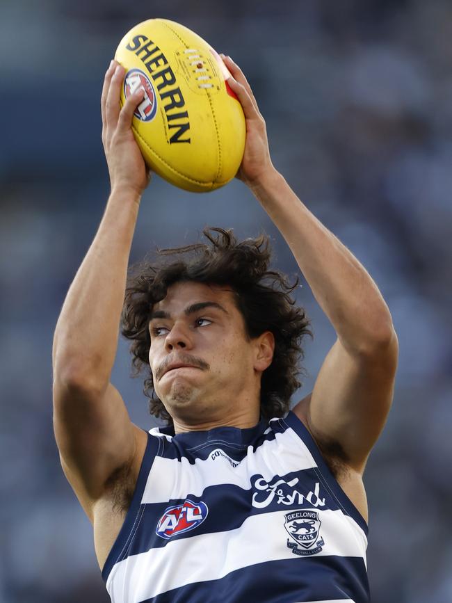 Humphries starred in Geelong’s defence after making his AFL debut in 2024. Picture: Darrian Traynor/Getty Images