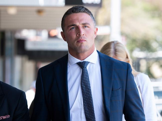 SYDNEY, AUSTRALIA - NewsWire Photos FEBRUARY, 5, 2021: Sam Burgess is seen leaving the Moss Vale Local Court, in Moss Vale, NSW. Former NRL star Sam Burgess has been given a two-year community corrections order after he was found guilty of intimidating his former father-in-law, Mitch Hooke, during a confrontation at HookeÃs Southern Highland property in 2019. Picture: NCA NewsWire/Bianca De Marchi