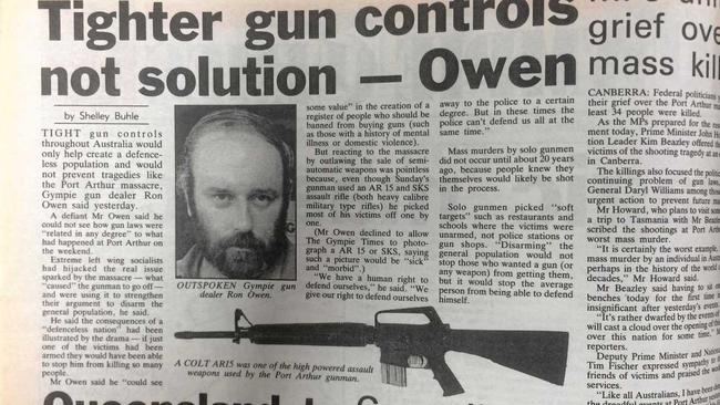 CONTENTIOUS: A post-Port Arthur massacre story in The Gympie Times outlined local gun owner Ron Owen's opposition to proposed firearm bans nationwide. Picture: Contributed