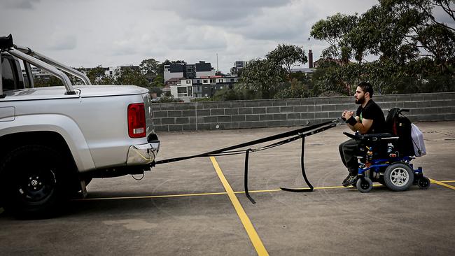 Moustafa Ardati training at Canterbury Leagues Club carpark. Picture: Carmela Roche