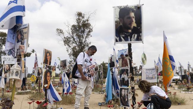 A memorial for victims of the Hamas attacks at the site of the Nova music festival in southern Israel. Picture: Amir Levy/Getty Images