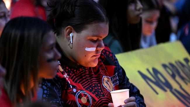 Mourners hold a candlelight vigil in Brisbane for Cassius Turvey Picture: Dan Peled/Getty Images