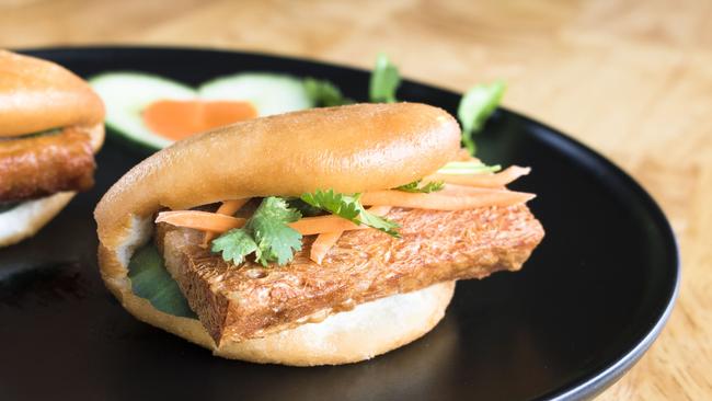 … and the vegan roast pork bun version.