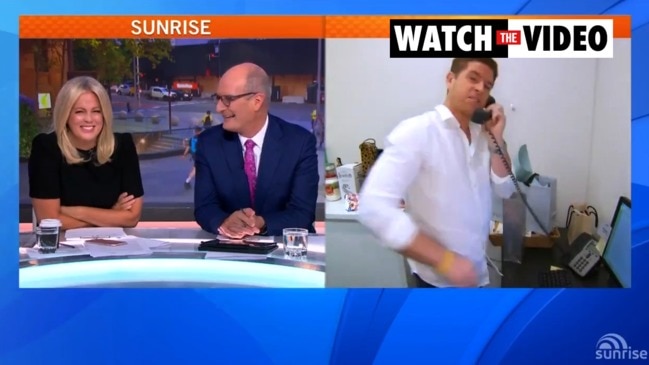 Sam Mac goes through Sam Armytage's office (Sunrise)