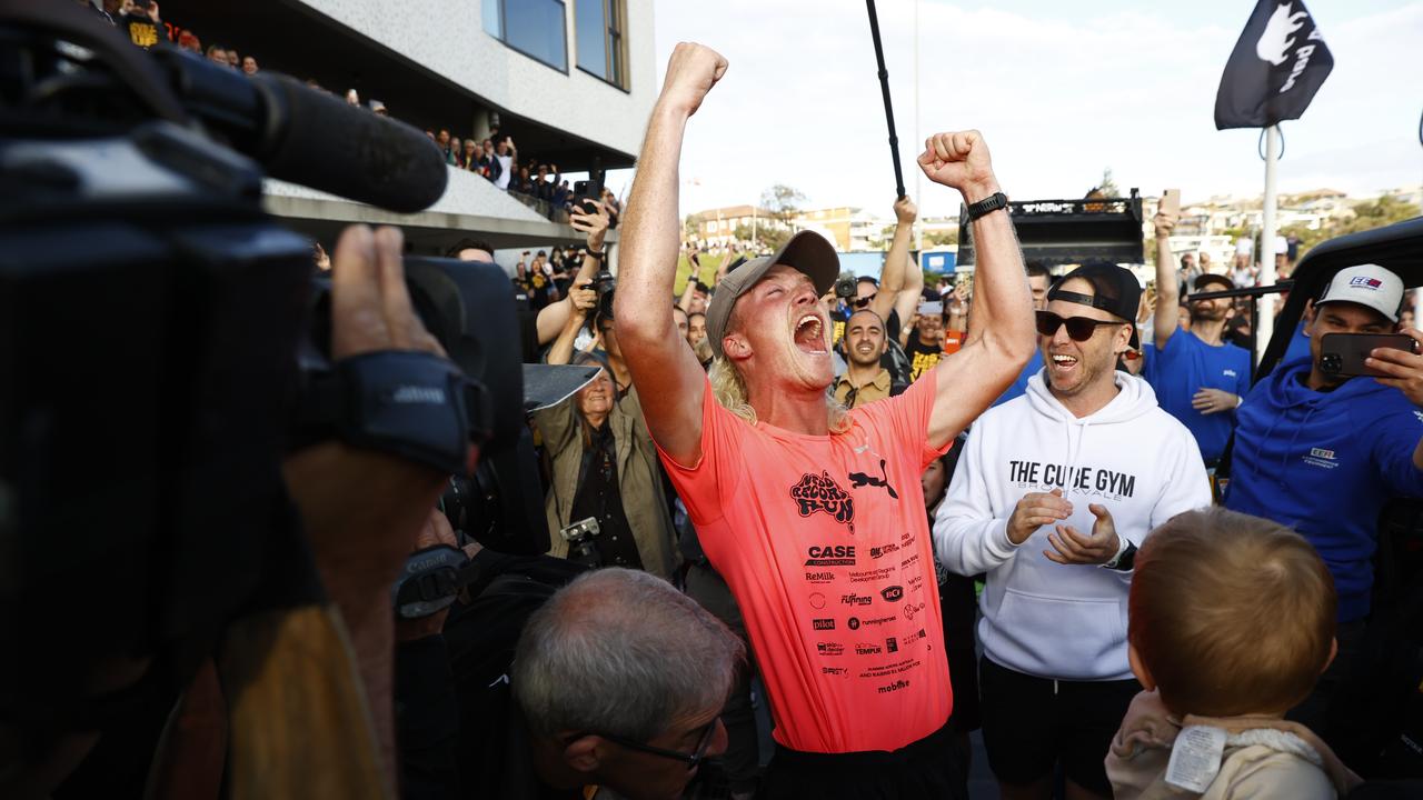 Nedd Brockman arriving at North Bondi Surf Life Saving Club in Sydney. Picture: Richard Dobson