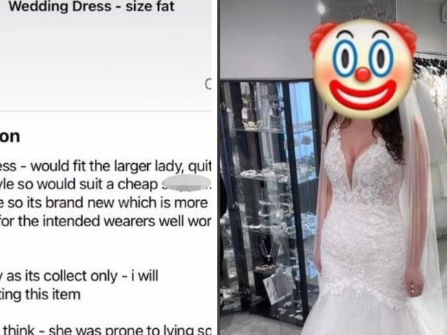 Man’s ad to sell ex’s bridal dress backfires