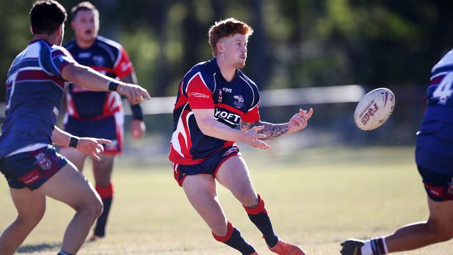 August 9, Ormeau Shearers v Runaway Bay in Gold Coast Rugby League A Grade. Runaway Bays number 6 Guy Hamilton in action. Scott Powick Newscorp