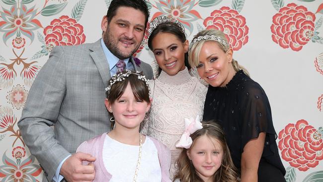 Brendan and Alex Fevola with children Leni, Mia and Lulu. Picture: Julie Kiriacoudis