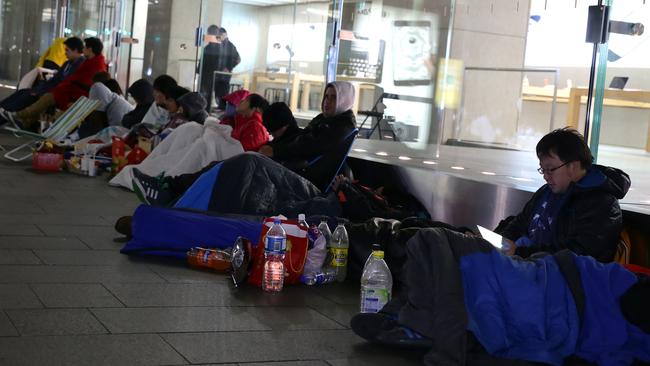 Approximately 140 people were camping a line which stretched around the corner for the launch of the iPhone 5S.