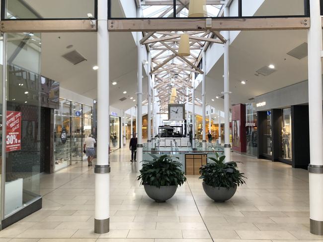 Empty mall at Burnside Village Shopping Centre on Wednesday, April 1, 2020. Picture: Roy Vandervegt/AAP.