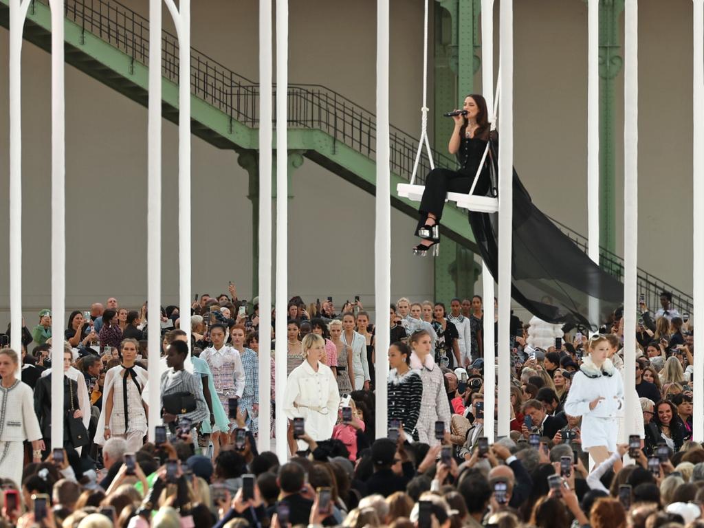 Actress Riley Keough (daughter of Lisa-Maria Presley) performs during the extravagant Chanel runway show in Paris. Picture: Vittorio Zunino Celotto/Getty Images