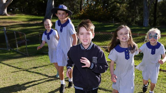 Residents of Hornsby are calling for a new coeducational high school for the region. After years rallying to see one developed.L-R: Abigail Boyd 9, Lily Rickwood 11, Aaron Casslick 6, Olivia Boyd 11 and Shontelle Peak 7. Picture: Adam Ward