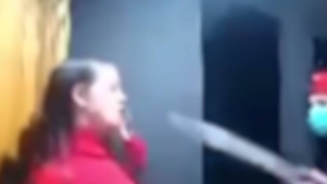 The girl appears terrified in the video. Picture: 3AW