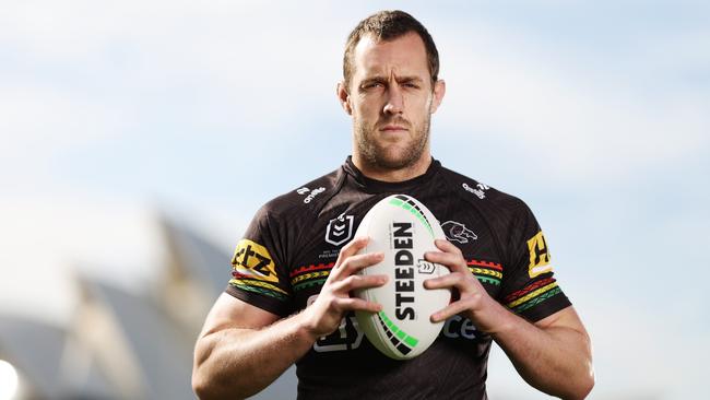 SYDNEY, AUSTRALIA - SEPTEMBER 09: Isaah Yeo of the Penrith Panthers poses during the 2024 NRL Telstra Premiership Finals Series Launch at Hickson Reserve on September 09, 2024 in Sydney, Australia. (Photo by Mark Metcalfe/Getty Images)