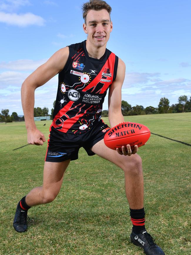 Riley Thilthorpe is on track to be the first Croweater selected at this year’s AFL national draft. Picture: Keryn Stevens/AAP.