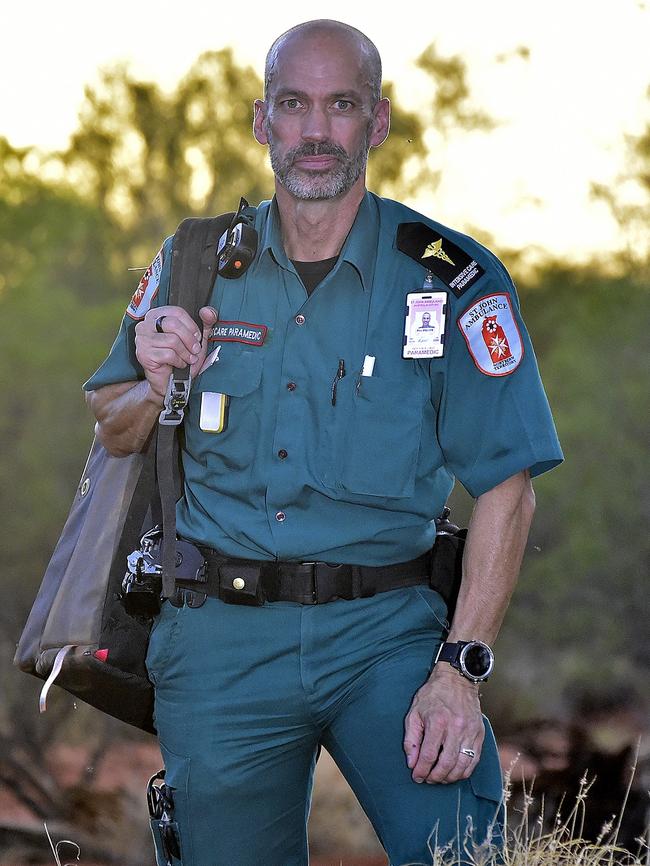 Paramedic Paul Reeves in Alice Springs. Picture: Chloe Erlich