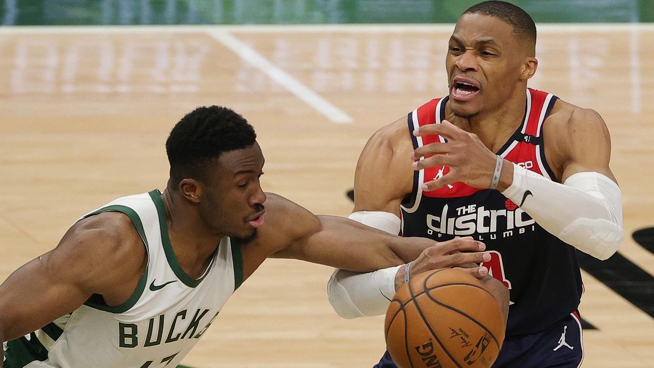 Russell Westbrook and Bradley Beal were on fire but the Wizards still couldn’t win. Photo: Getty Images