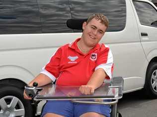 THROUGH HIS EYES: Lochlan hopes participants of the wheelchair challenge will realise his day-to-day struggles. Picture: Meg Bolton