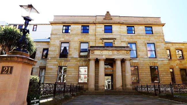 The Treasury building in Hobart, as seen from Murray St.