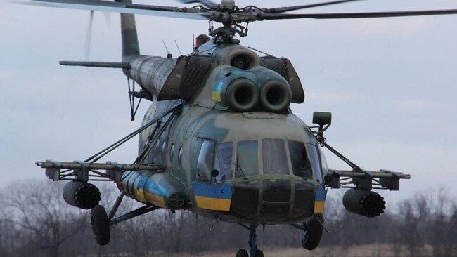 Ukraine’s military intelligence flew Mi-8 helicopters into territory surrounded by Russian troops. Picture: The Times