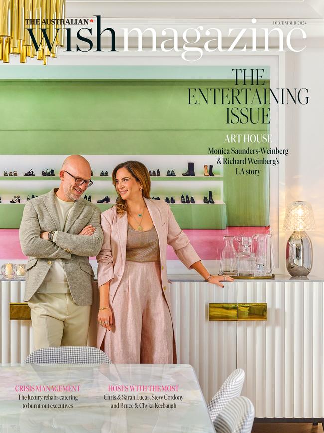 WISH Magazine cover for December 2024 starring Monica Saunders-Weinberg & Richard Weinberg. Picture: Nathan Perkel