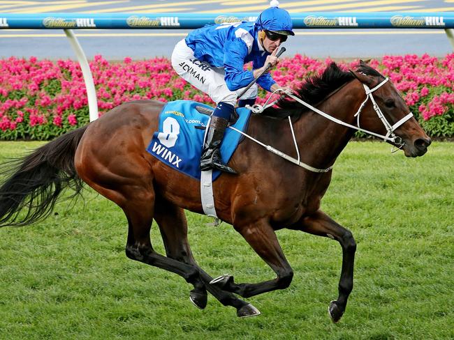 Easy street: Hugh Bowman and Winx. Picture: Colleen Petch