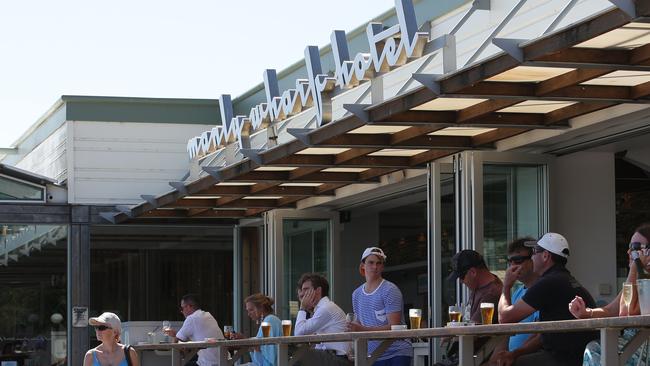 Manly Wharf Hotel does a roaring trade during the day and night.