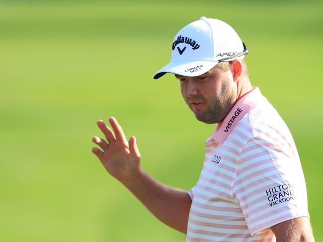 PONTE VEDRA BEACH, FLORIDA - MARCH 14: Marc Leishman of Australia reacts after a eagle on the second hole during the first round of The PLAYERS Championship on The Stadium Course at TPC Sawgrass on March 14, 2019 in Ponte Vedra Beach, Florida.   Sam Greenwood/Getty Images/AFP == FOR NEWSPAPERS, INTERNET, TELCOS & TELEVISION USE ONLY ==