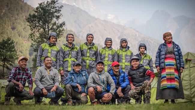 Staff and porters at Ghat in Nepal. Picture: Steve Madgwick