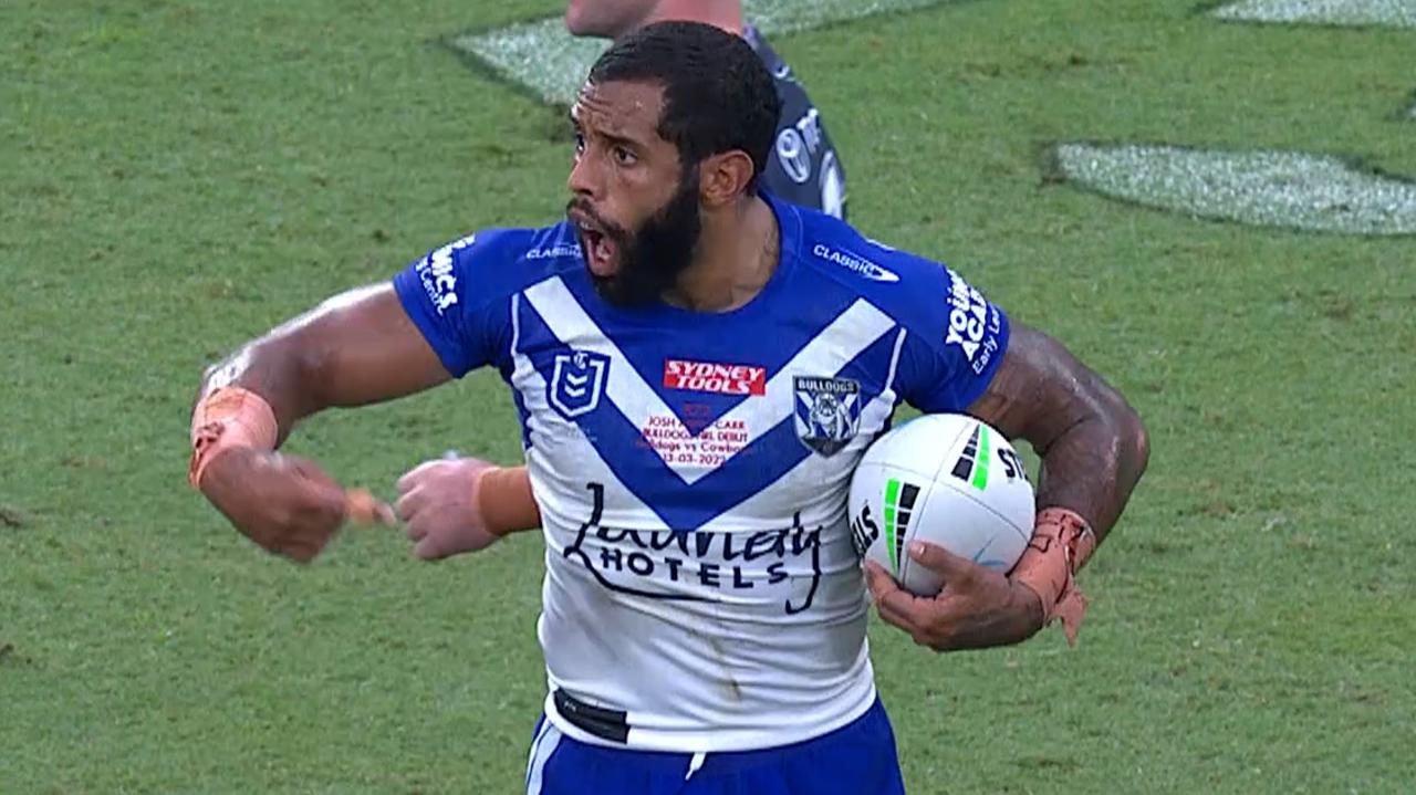 Josh Addo-Carr fired up at his teammates.